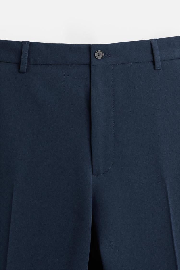Men's Navy Blue Tailored Fit Formal Trousers