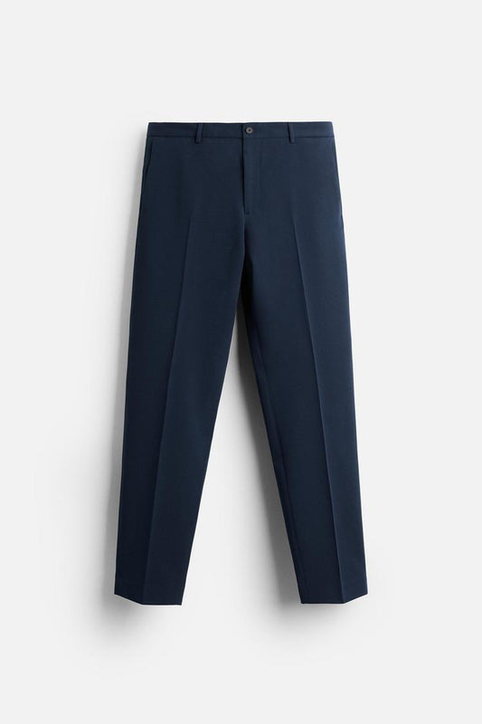 Men's Navy Blue Tailored Fit Formal Trousers