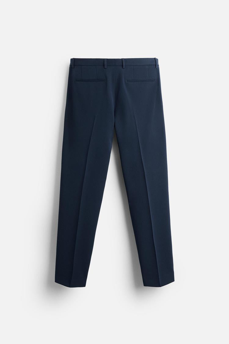 Men's Navy Blue Tailored Fit Formal Trousers