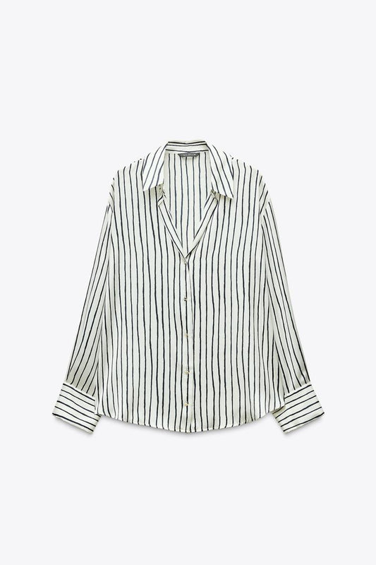 STRIPED SATIN SHIRT